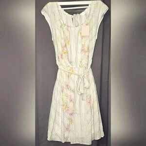 Lauren Conrad size Medium New with tags Pleated round neck midi dress.
